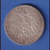 Dt. Kaiserreich Preußen Wilhelm II. Silbermünze 5 Mark 1907 A ss-vz