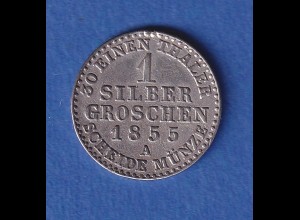 Reuß - Jüngere Linie Silbermünze 1 Silbergroschen 1855 ss-vz