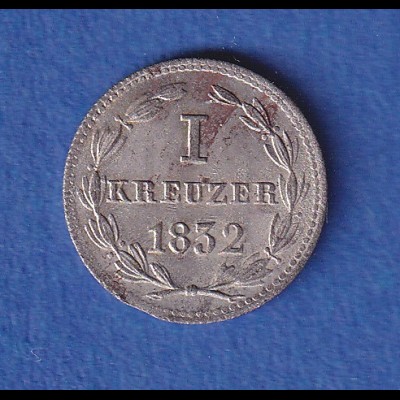 Nassau Silbermünze 1 Kreuzer Landeswappen 1832