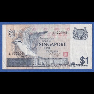 Singapur 1976 Banknote 1 Dollar, leicht gebraucht