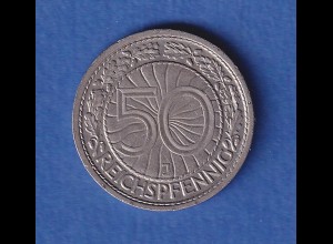 Deutsches Reich Kursmünze 50 Reichspfennig 1927 J