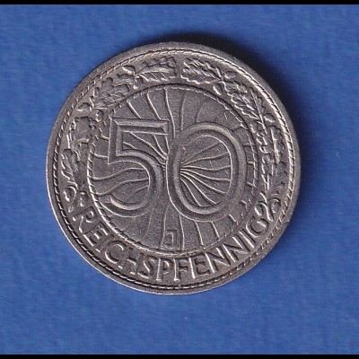 Deutsches Reich Kursmünze 50 Reichspfennig 1933 J selten !