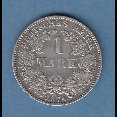Deutsches Kaiserreich Silber-Kursmünze 1Mark 1874 H sehr schön !