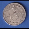 Deutsches Reich Silbermünze 5 Reichsmark Paul v. Hindenburg mit HK 1937 A