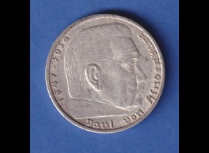 Deutsches Reich Silbermünze 5 Reichsmark Paul v. Hindenburg mit HK 1938 A