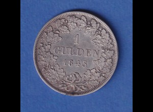 Württemberg Silbermünze 1 Gulden König Wilhelm 1843 vz