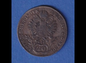 Österreich Habsburg Silbermünze 20 Kreuzer Franz II. 1804 A