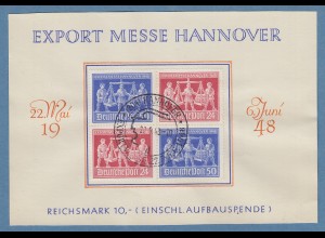 All. Besetzung Hannover-Messe 1948 normaler 4er-ZSD V Zd 1 mit ET-O auf Karte