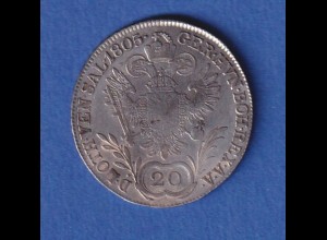 Österreich - Habsburg Silbermünze 20 Kreuzer Franz II. 1805 B