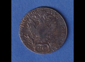 Österreich Habsburg Silbermünze 20 Kreuzer Franz II. 1808 E