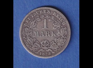 Deutsches Kaiserreich Silber-Kursmünze 1 Mark 1878 G