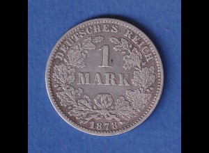 Deutsches Kaiserreich Silber-Kursmünze 1 Mark 1878 F ss
