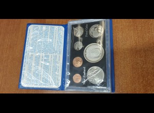 Neuseeland 1979 Kursmünzensatz 7 Nominale im kleinen blauen Folder PP proof 