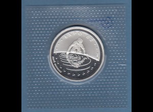 Schweiz 20-Franken Silber-Gedenkmünze 2002 EXPO OVP Top-Qualität 