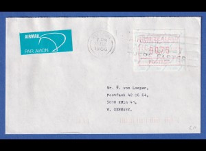 Neuseeland Frama-ATM 2. Ausg. 1986 Wert 00,75 auf Lp-FDC, O Takapuna 